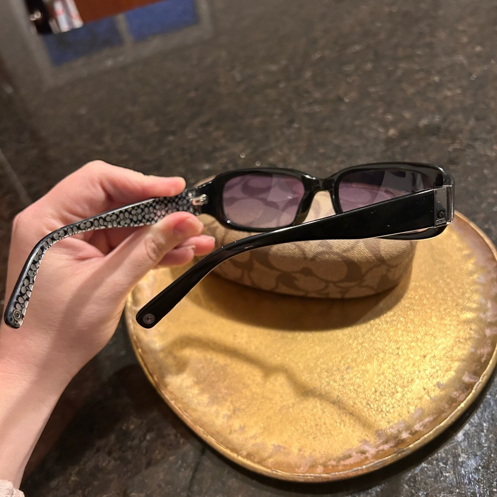 Coach Black Sunglasses with Textured Arms - Picture 4 of 5